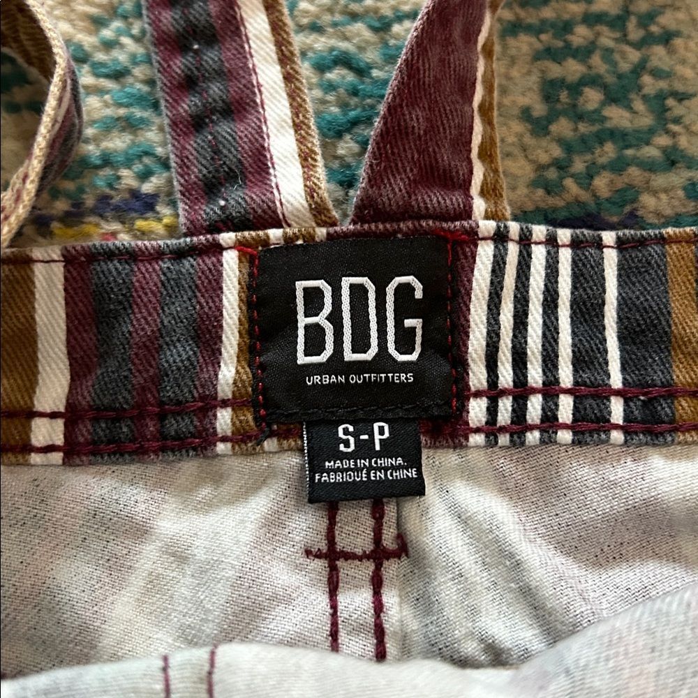 BDG Multicolor Striped Overalls a small - Picture 8 of 13
